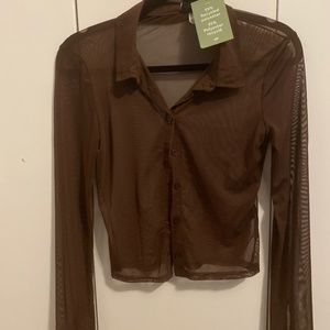 Sheer button down blouse